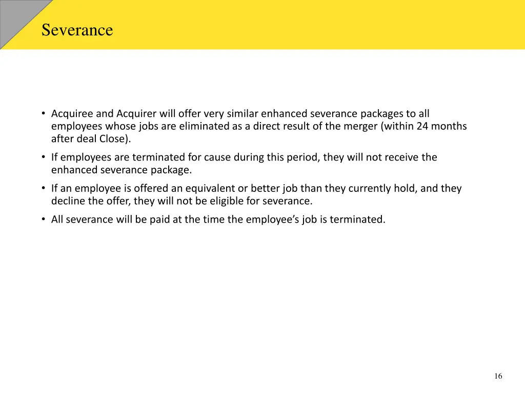 severance