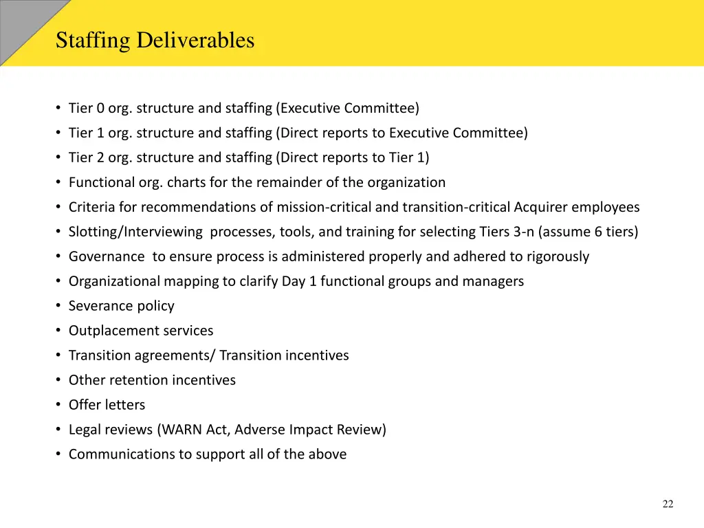 staffing deliverables