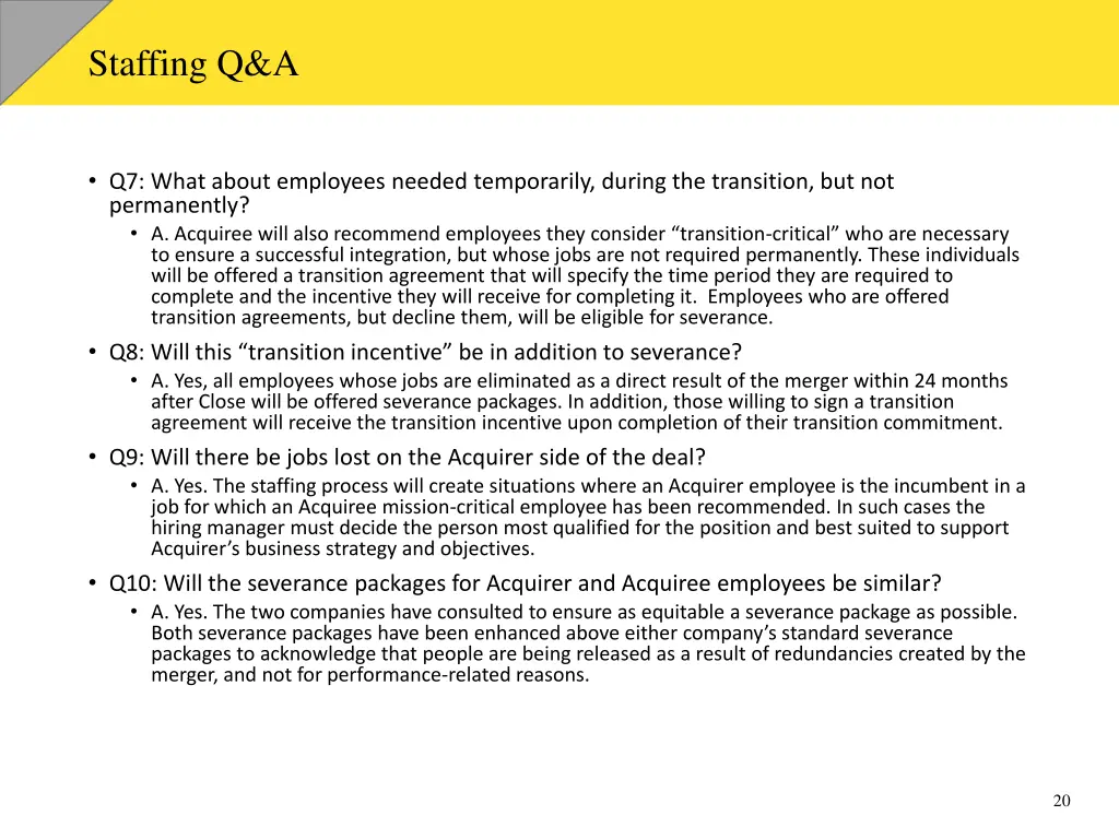 staffing q a 2