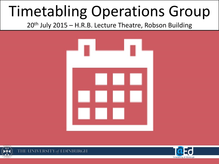 timetabling operations group 20 th july 2015