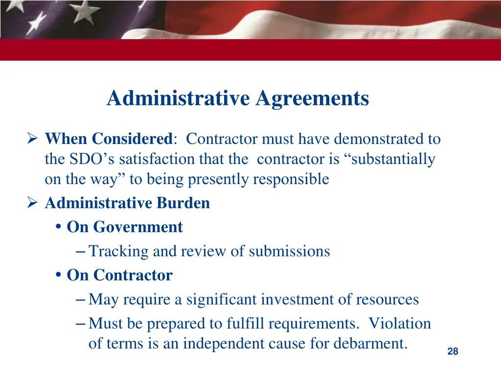 administrative agreements