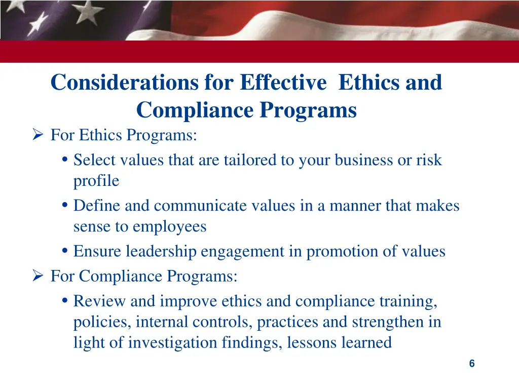 considerations for effective ethics