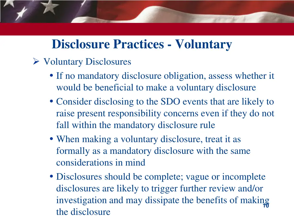 disclosure practices voluntary voluntary