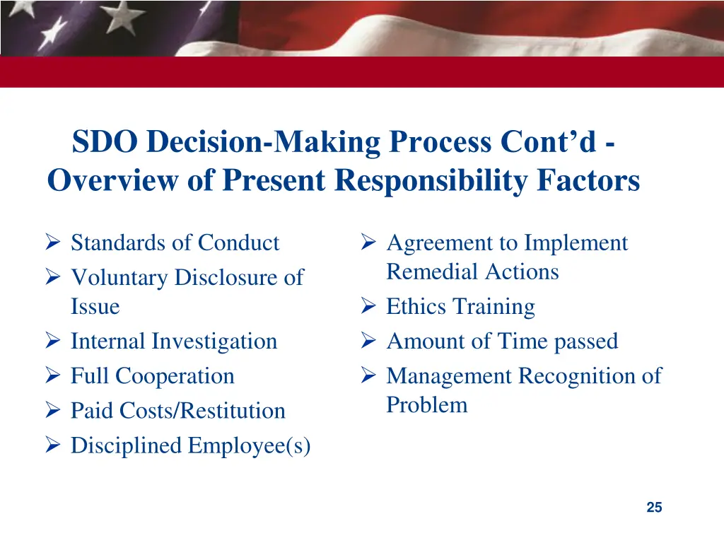 sdo decision making process cont d overview