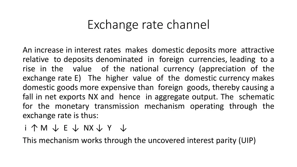 exchange rate channel