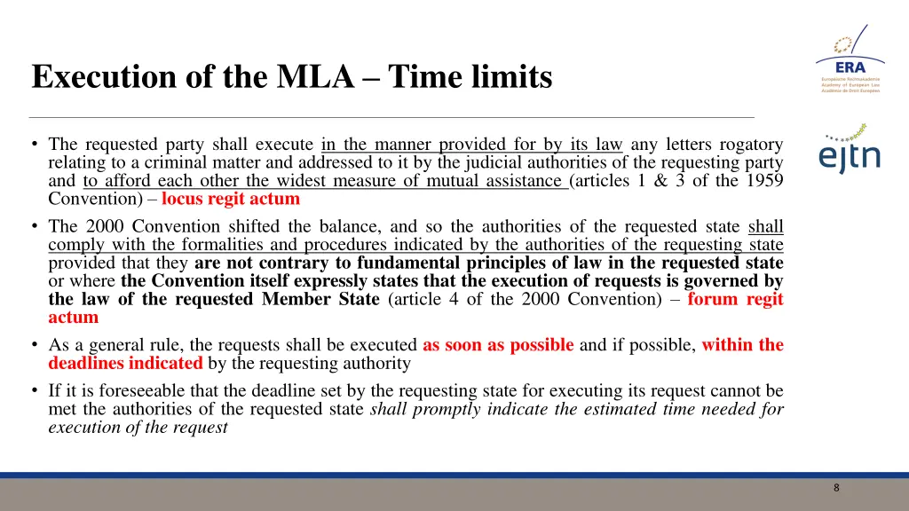 execution of the mla time limits