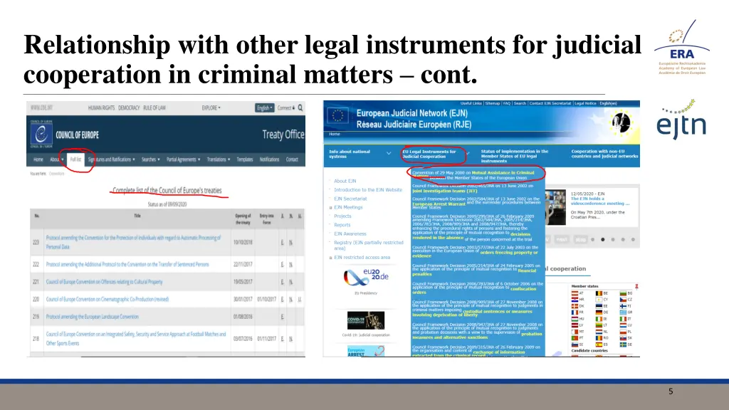 relationship with other legal instruments