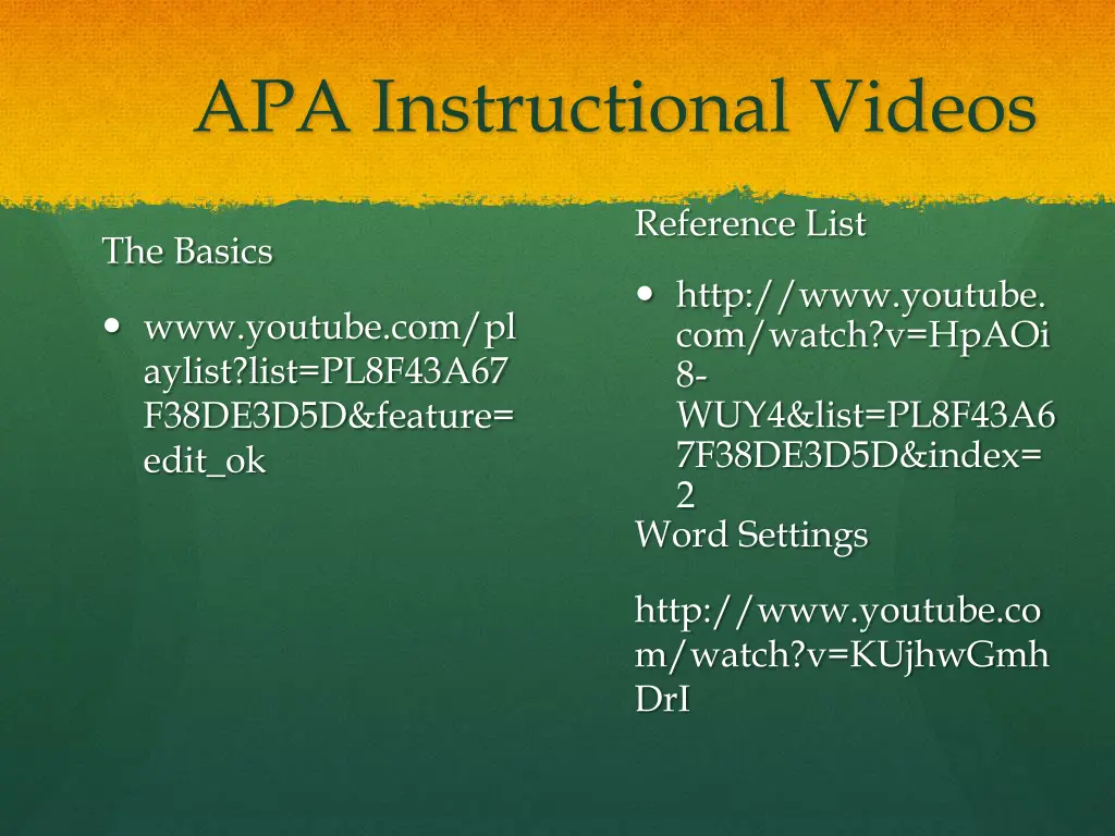 apa instructional videos