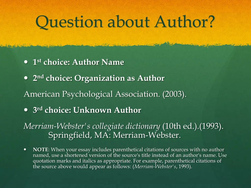 question about author