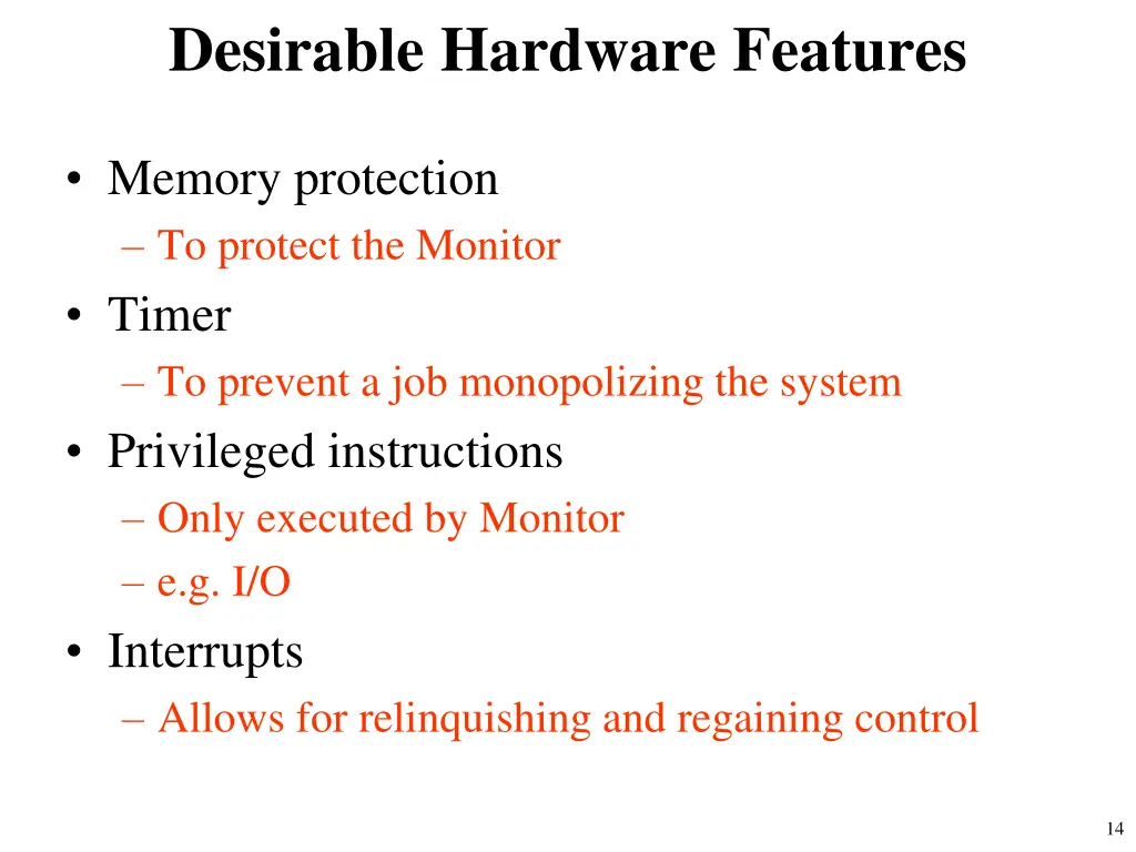 desirable hardware features