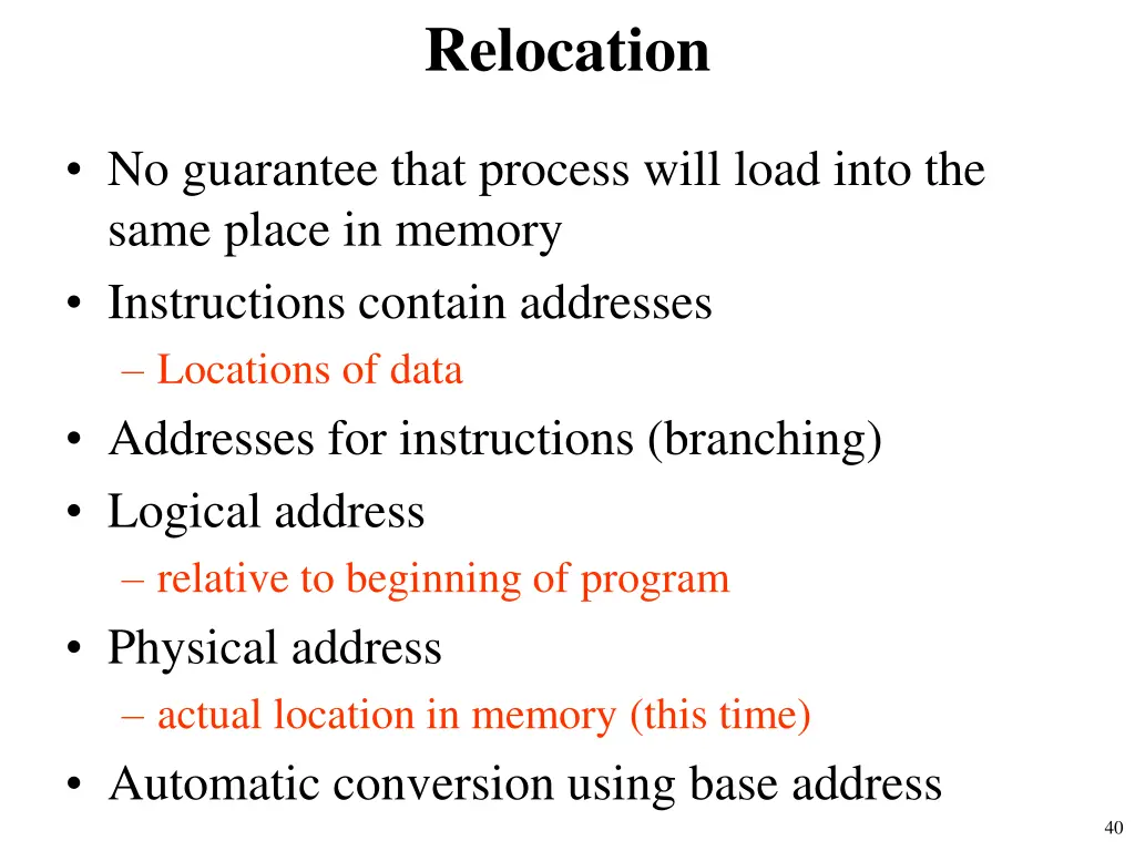 relocation