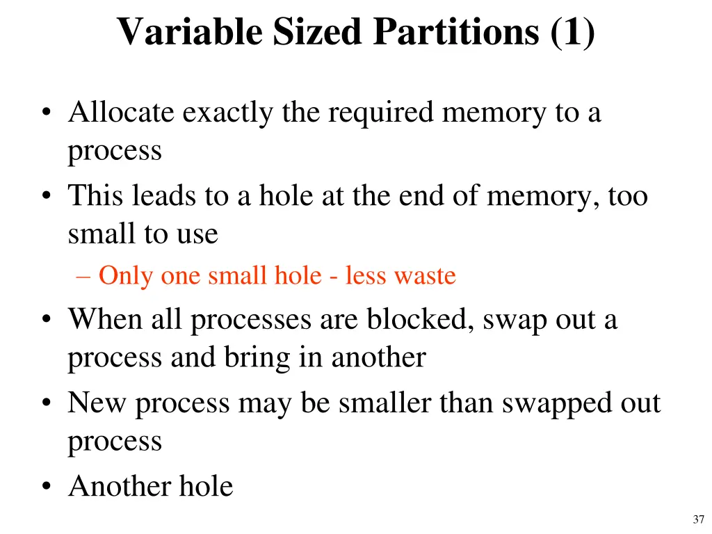 variable sized partitions 1