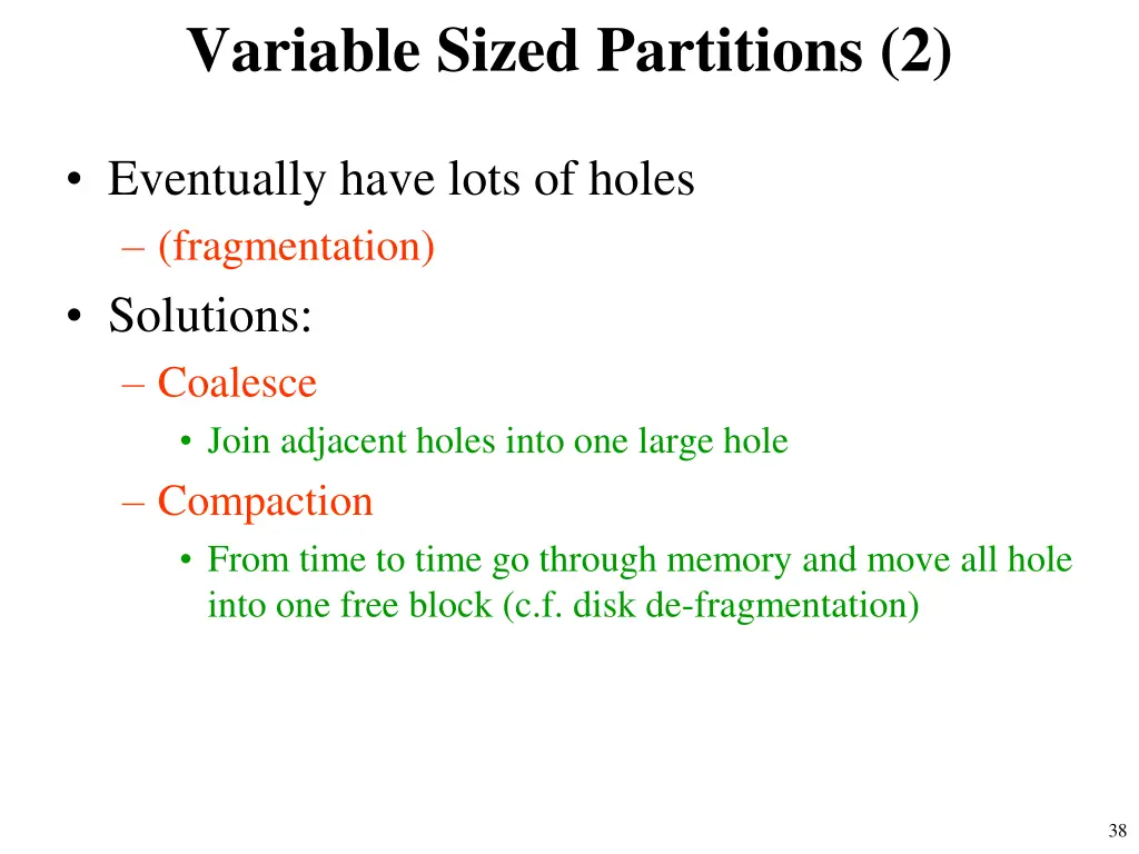 variable sized partitions 2
