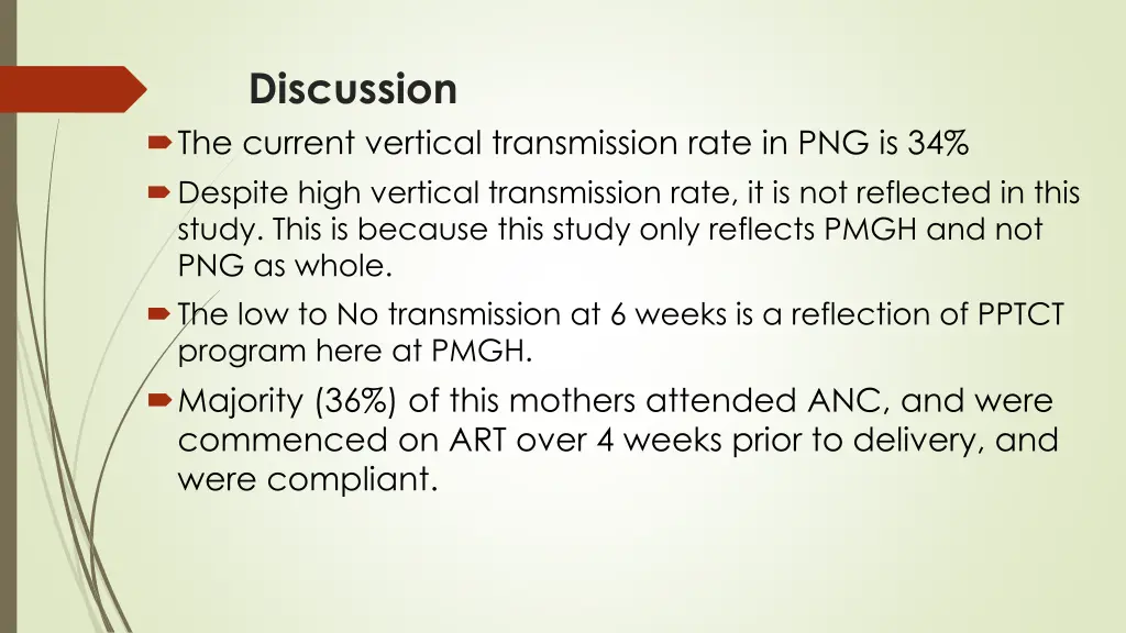 discussion the current vertical transmission rate
