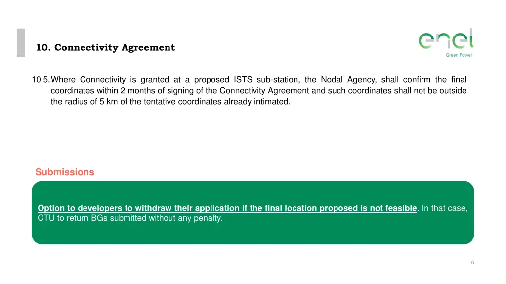10 connectivity agreement 1