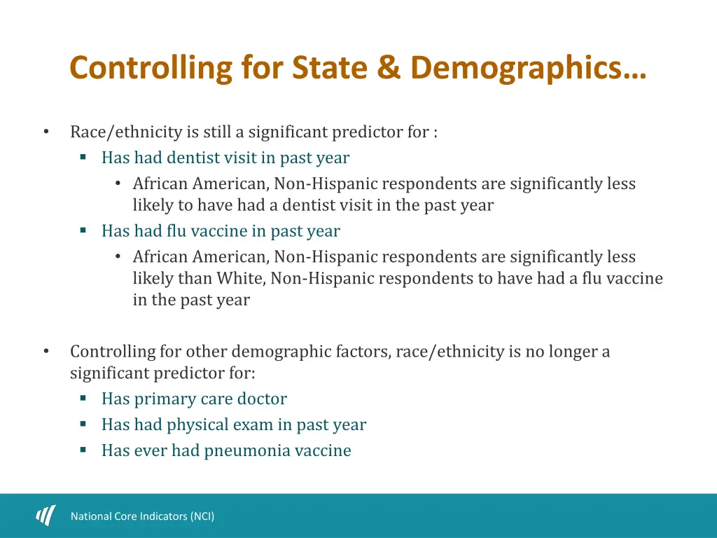 controlling for state demographics