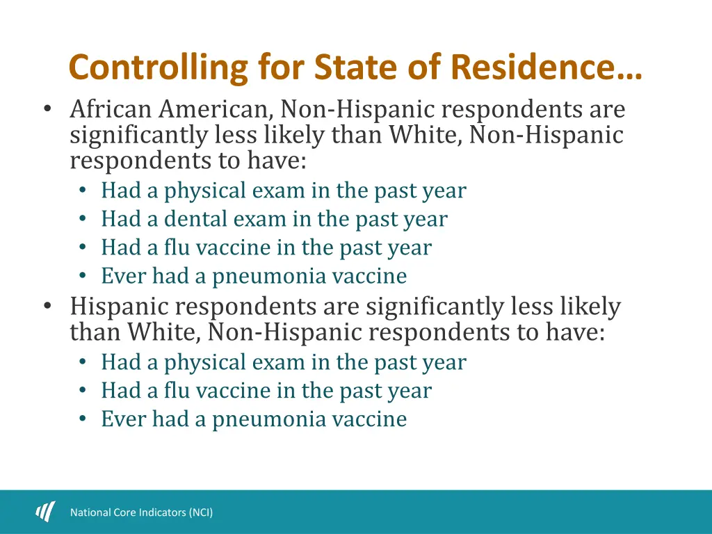 controlling for state of residence african
