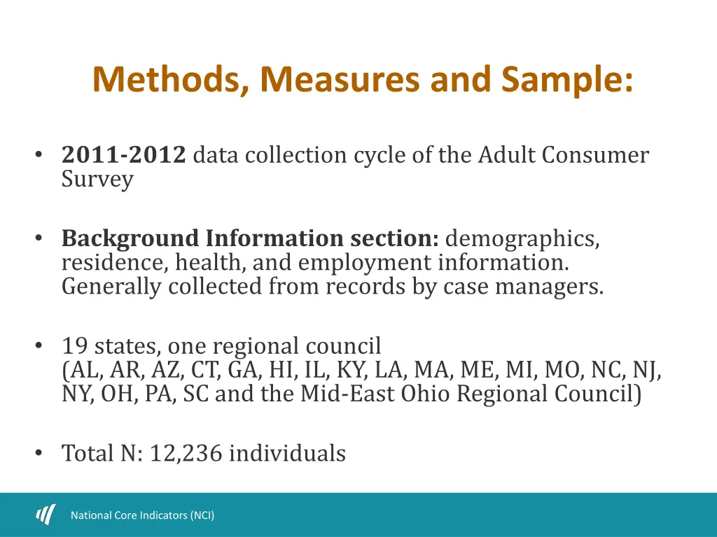 methods measures and sample
