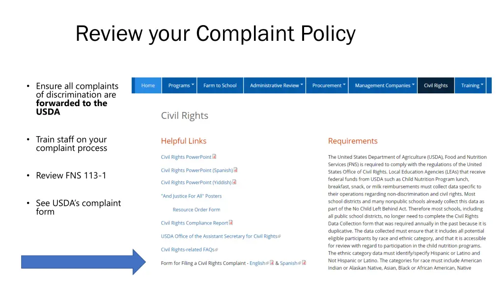 review your complaint policy