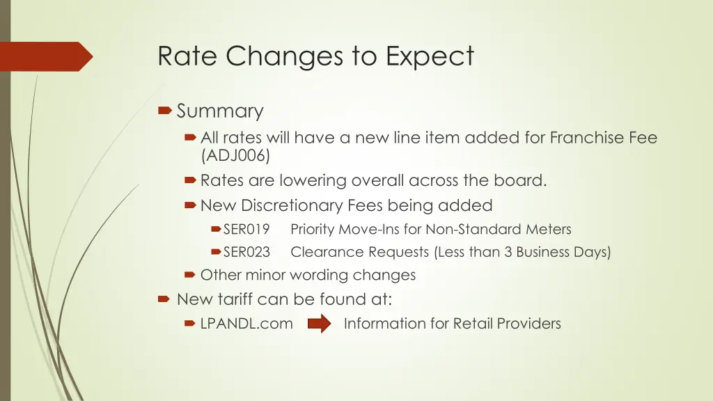 rate changes to expect