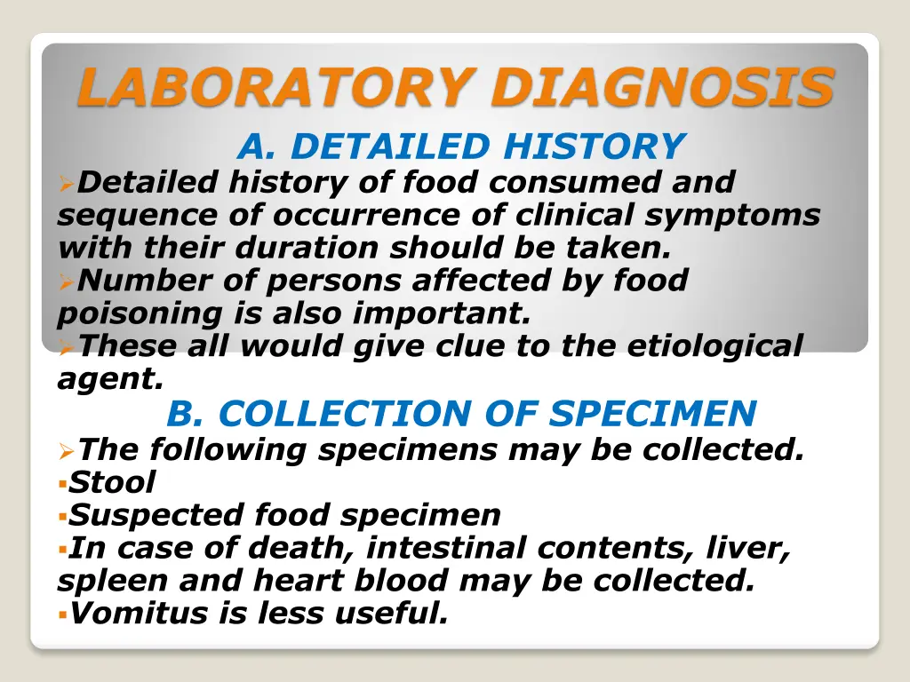 laboratory diagnosis a detailed history detailed