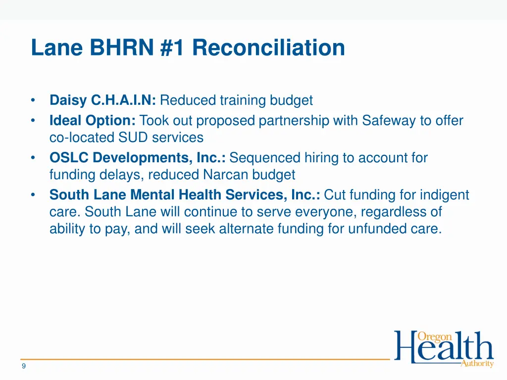 lane bhrn 1 reconciliation