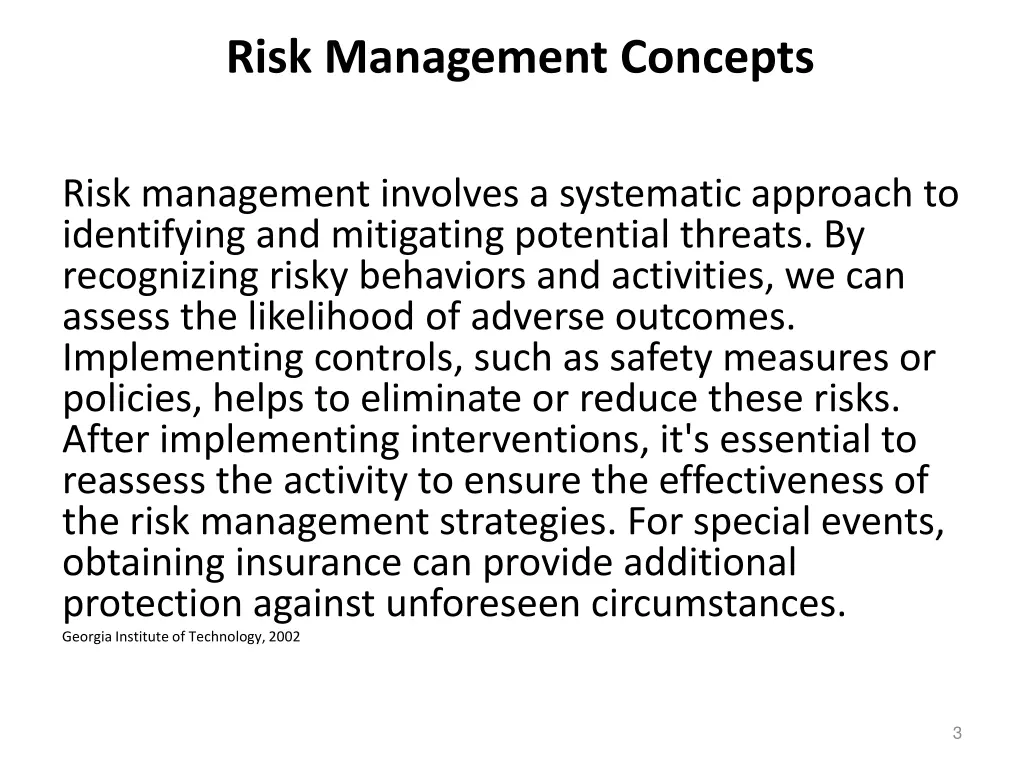 risk management concepts