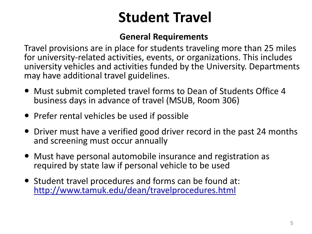 student travel