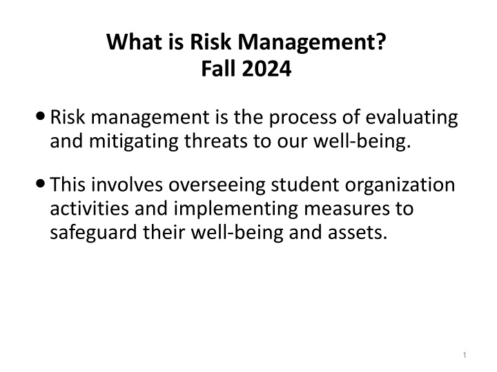 what is risk management fall 2024