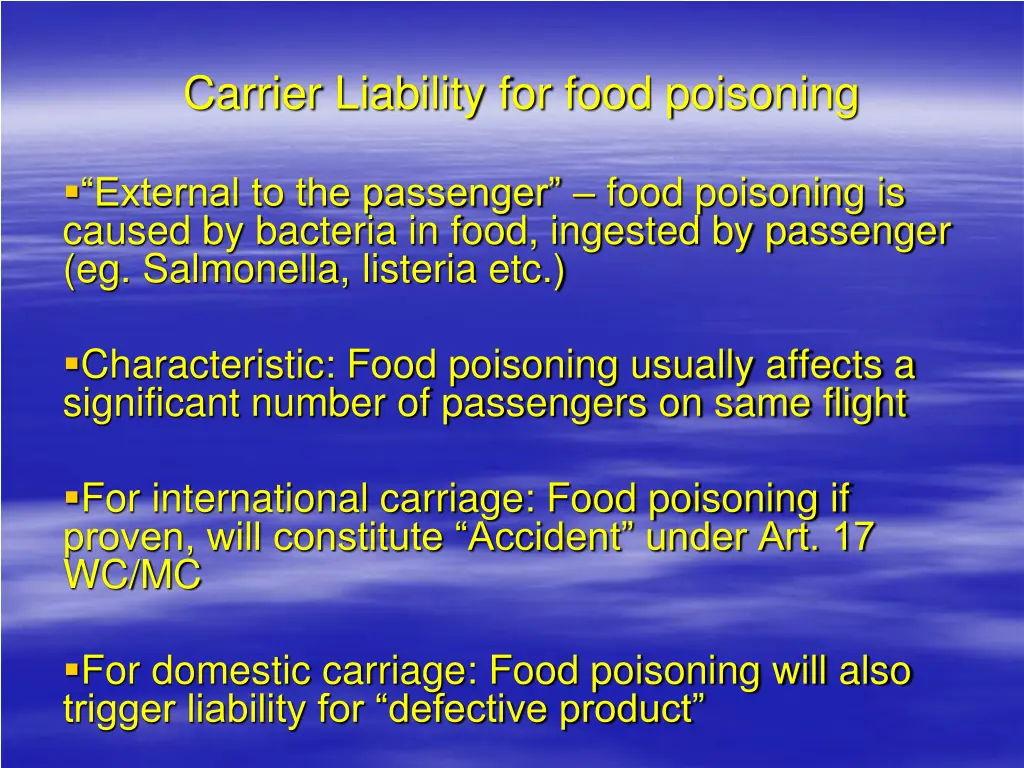 carrier liability for food poisoning 1