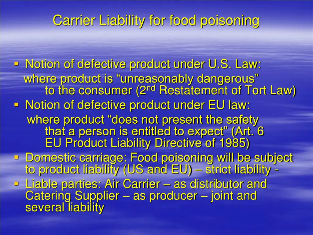 carrier liability for food poisoning 2