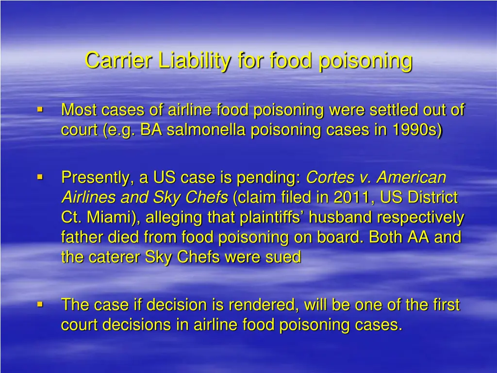 carrier liability for food poisoning 3