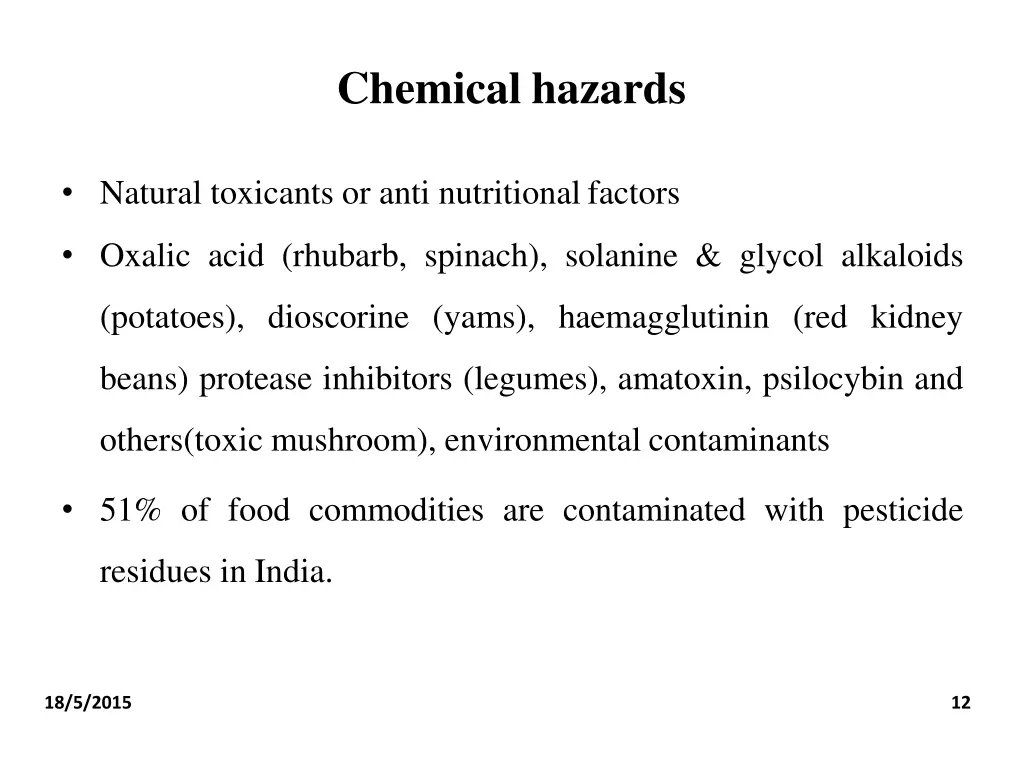 chemical hazards