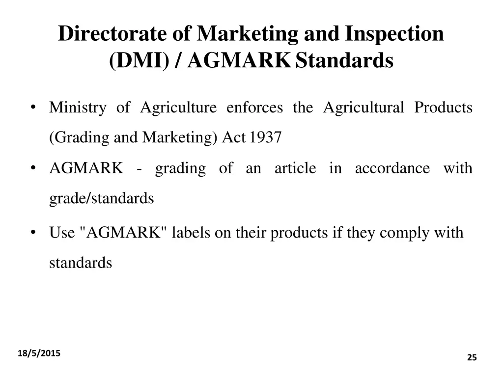 directorate of marketing and inspection