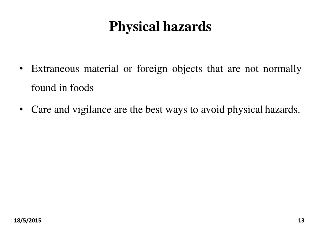 physical hazards