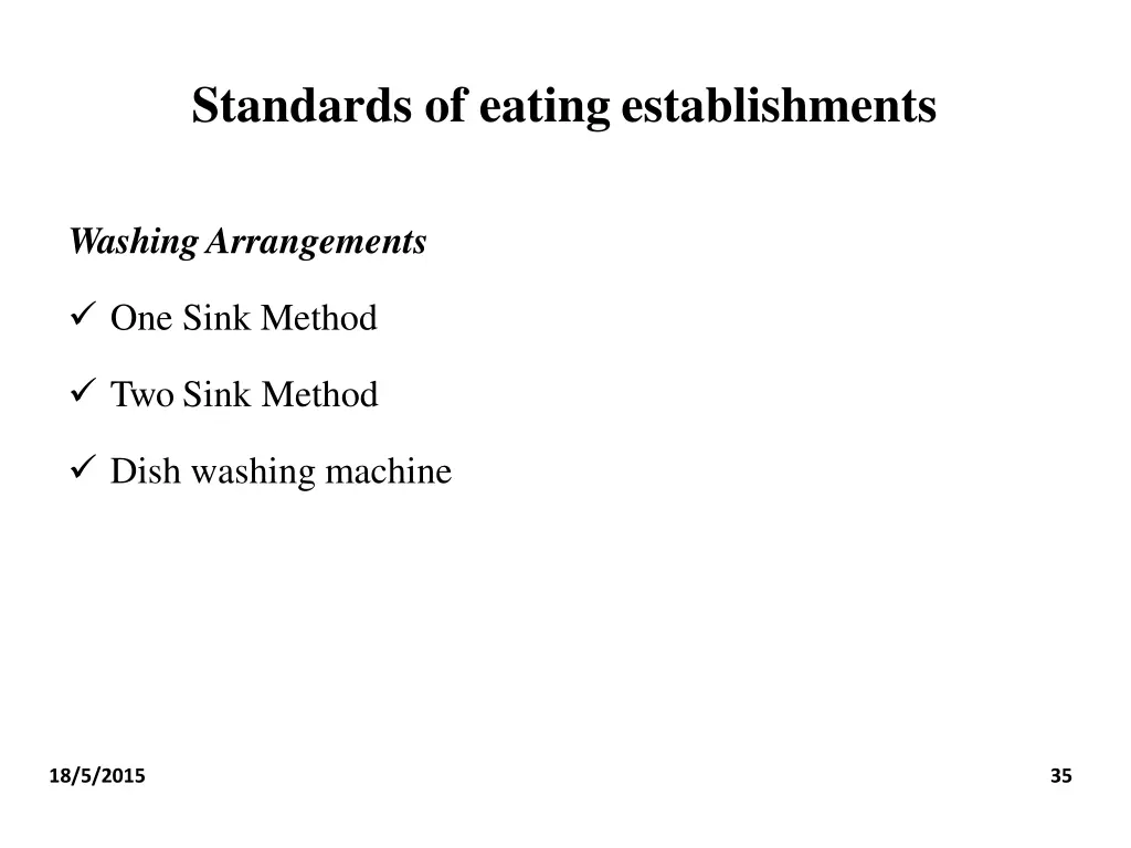 standards of eating establishments 3