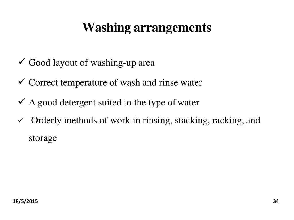 washing arrangements
