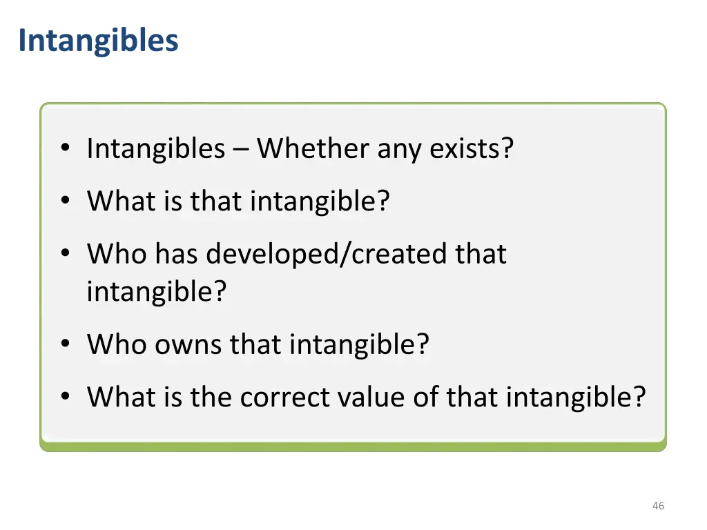 intangibles