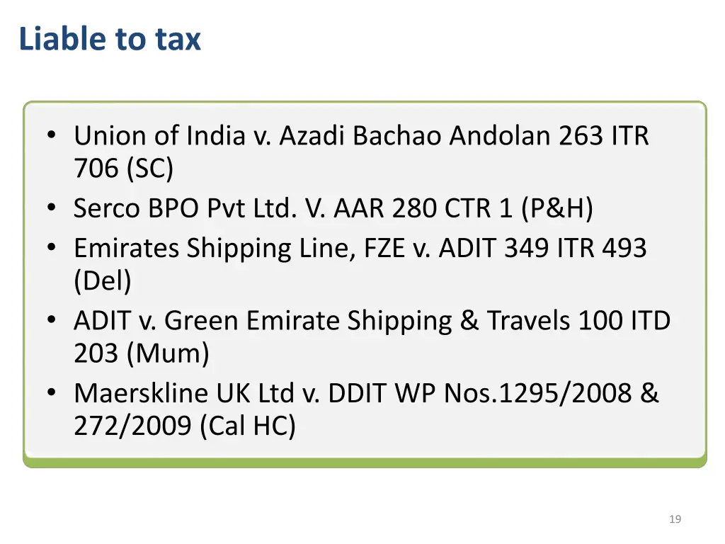 liable to tax