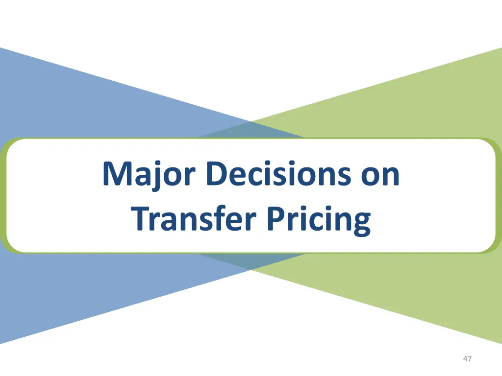 major decisions on transfer pricing