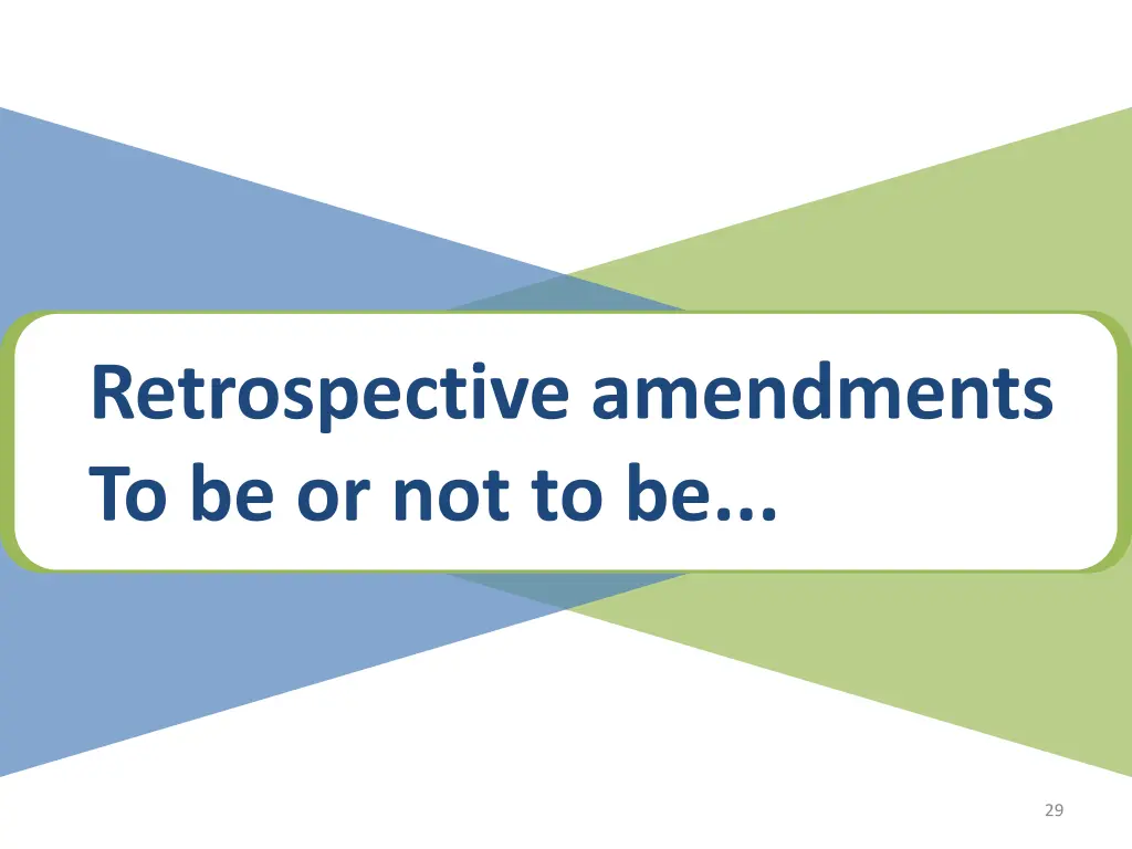 retrospective amendments to be or not to be