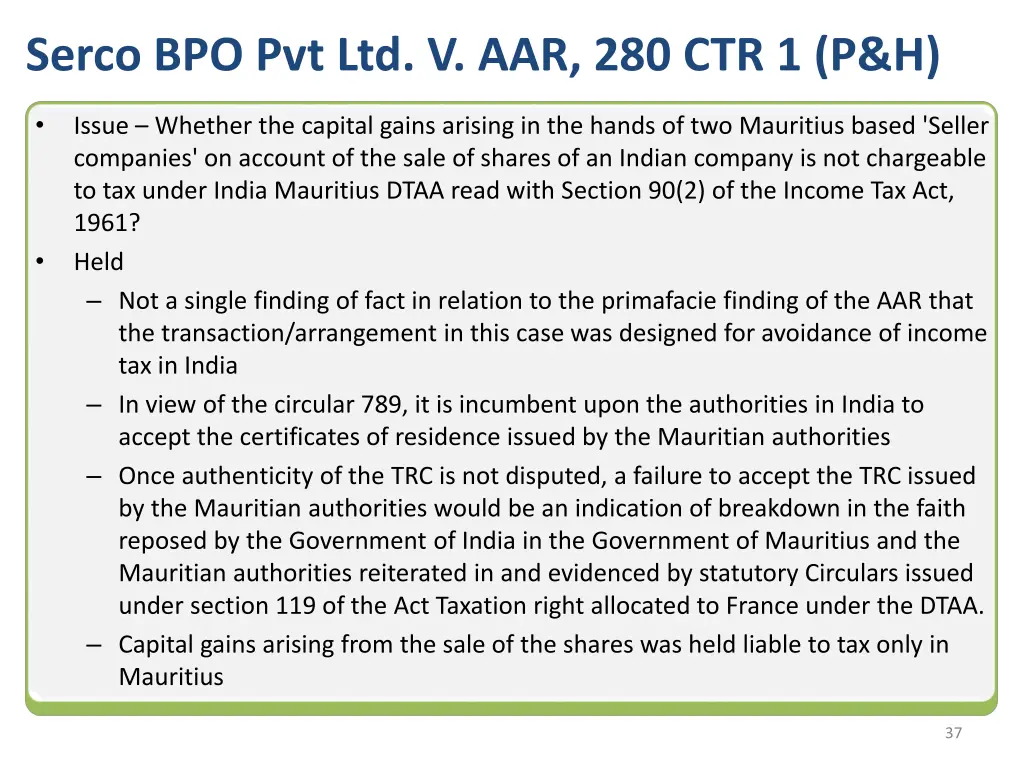 serco bpo pvt ltd v aar 280 ctr 1 p h