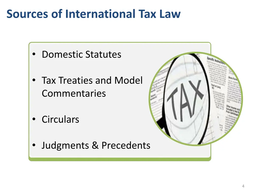 sources of international tax law