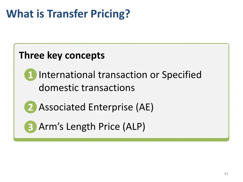 what is transfer pricing 1