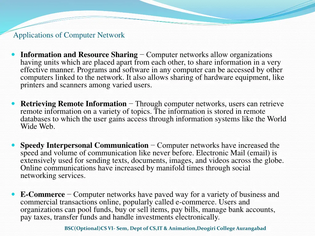 applications of computer network