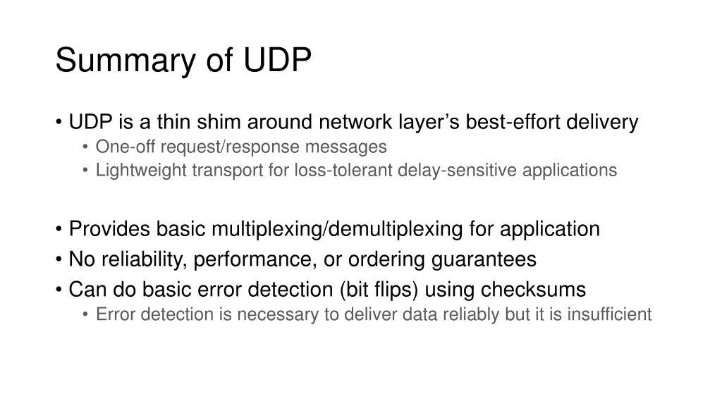 summary of udp