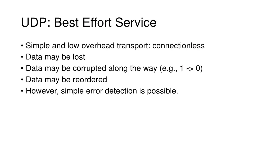 udp best effort service