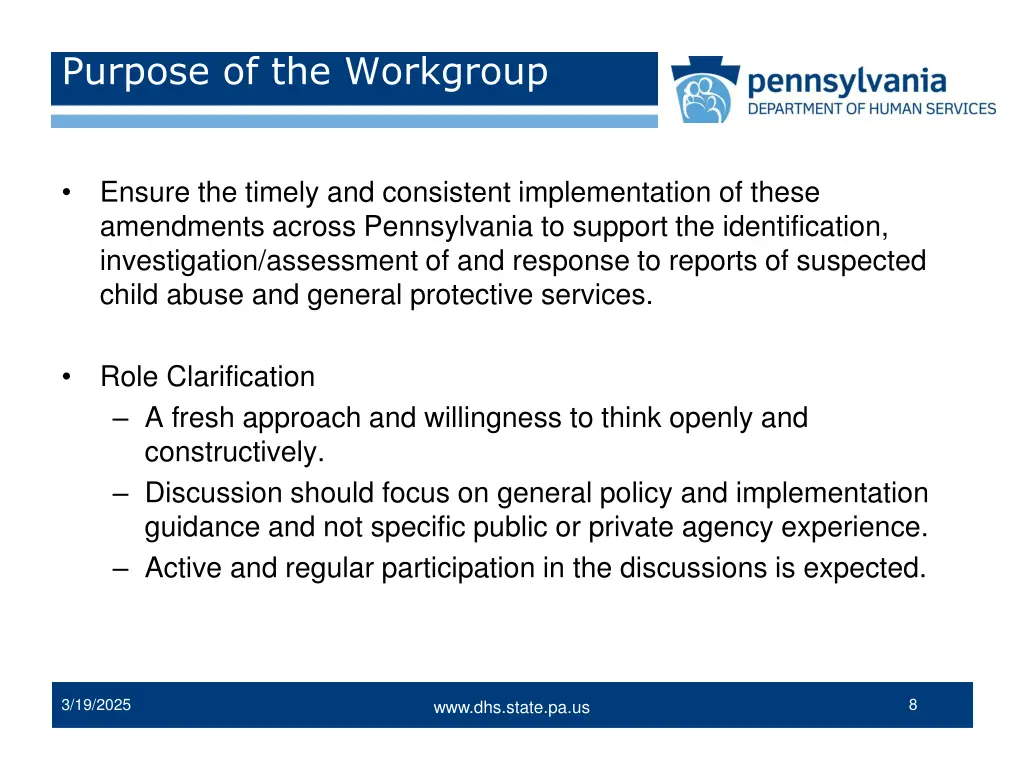 purpose of the workgroup