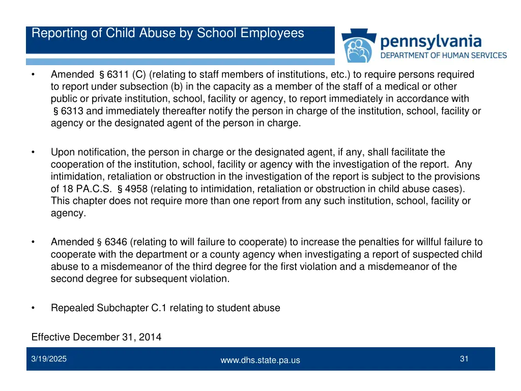 reporting of child abuse by school employees