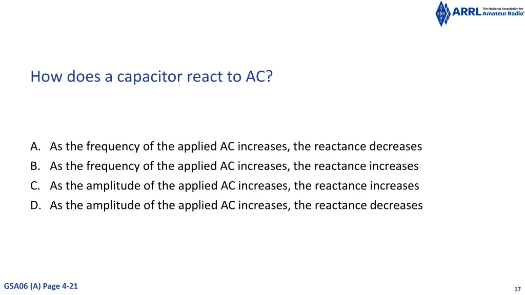 how does a capacitor react to ac